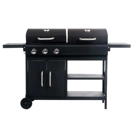 Barbecue Combinato Carbone e Gas 3 Fuochi 47388