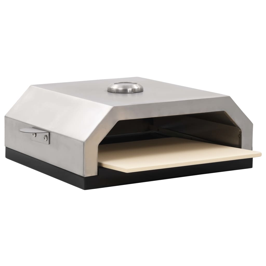 Forno Pizza con Piastra Ceramica per Barbecue a Gas e Carbone 47395