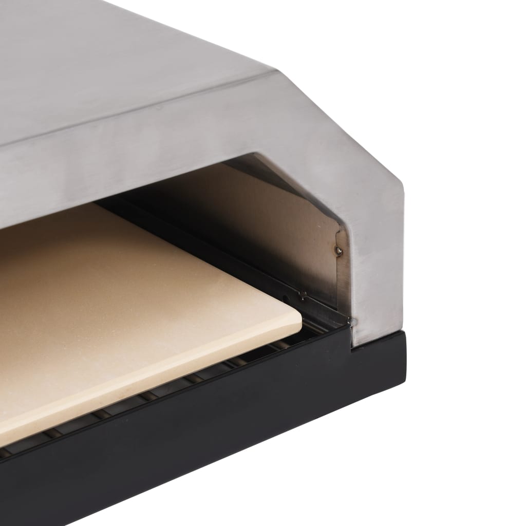 Forno Pizza con Piastra Ceramica per Barbecue a Gas e Carbone 47395