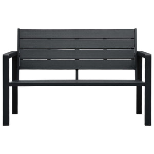Panchina da Giardino 120 cm in HDPE Nera Aspetto Legno 47878