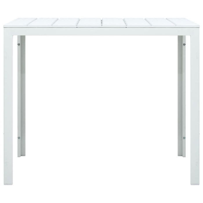 Tavolino da Salotto Bianco 78x78x74 cm HDPE Aspetto Legno 47881