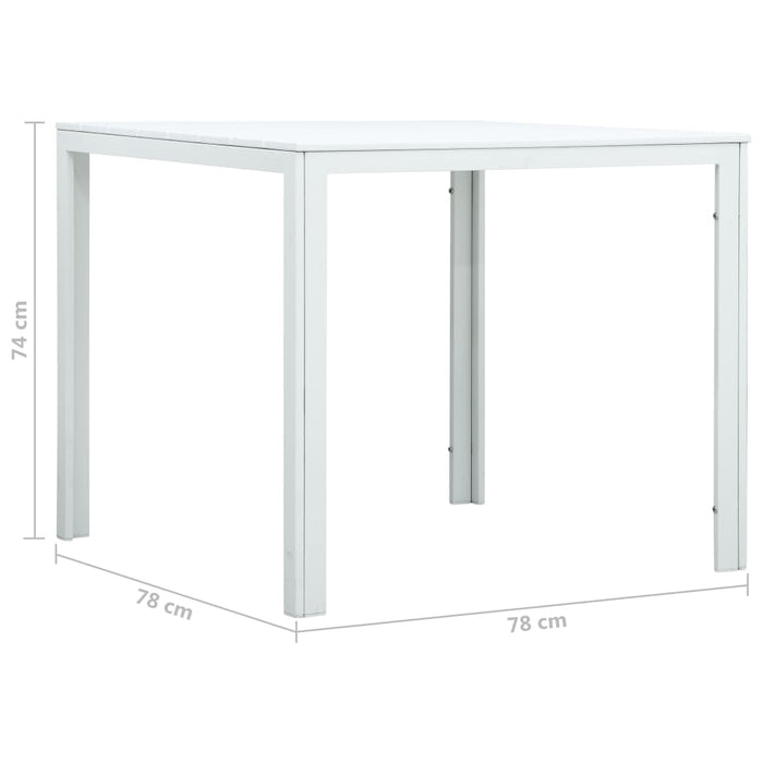 Tavolino da Salotto Bianco 78x78x74 cm HDPE Aspetto Legno 47881