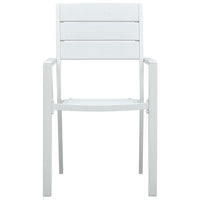 Sedie da Giardino 4 pz Bianche in HDPE Aspetto Legno 47884