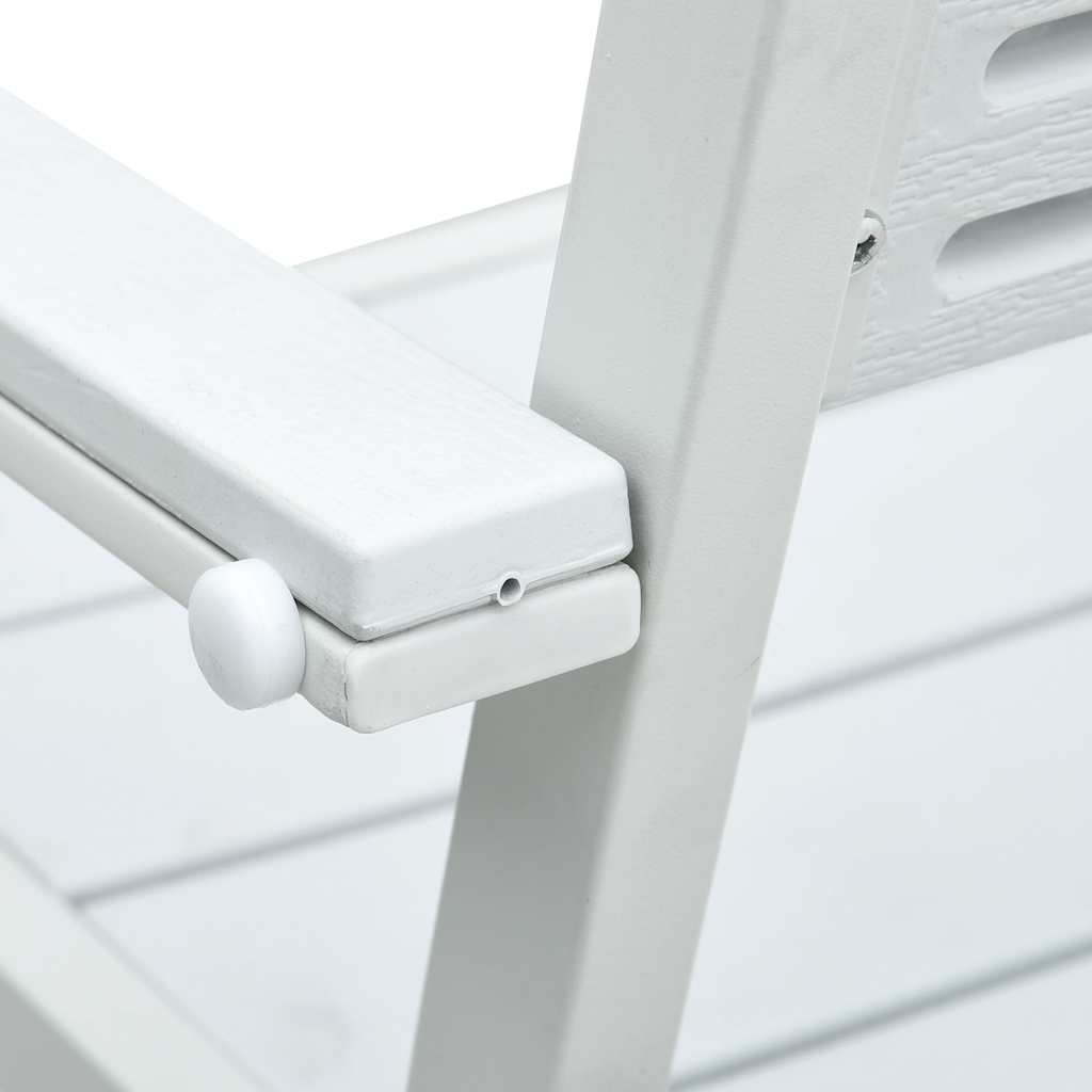 Sedie da Giardino 4 pz Bianche in HDPE Aspetto Legno 47884