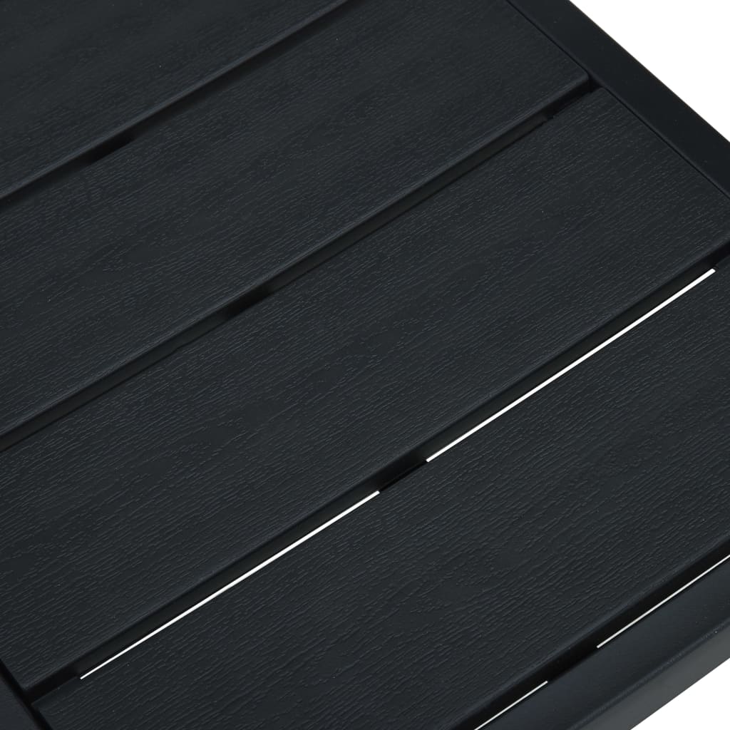 Sedie da Giardino 2 pz Nere in HDPE Aspetto Legno 47885