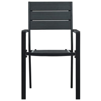 Sedie da Giardino 4 pz Nere in HDPE Aspetto Legno 47886
