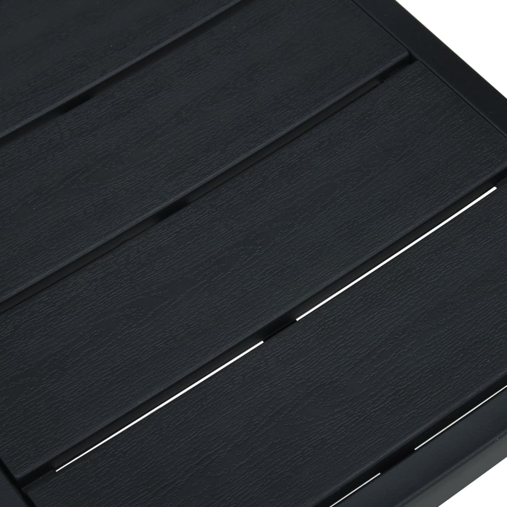 Sedie da Giardino 4 pz Nere in HDPE Aspetto Legno 47886