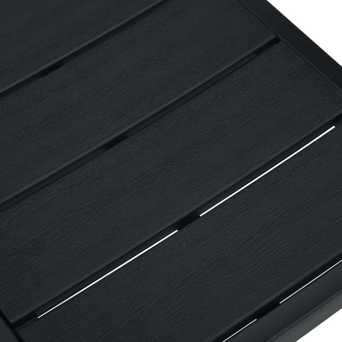 Sedie da Giardino 4 pz Nere in HDPE Aspetto Legno 47886