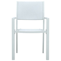 Sedie da Giardino 4 pz Bianche in Plastica Stile Rattan 47888