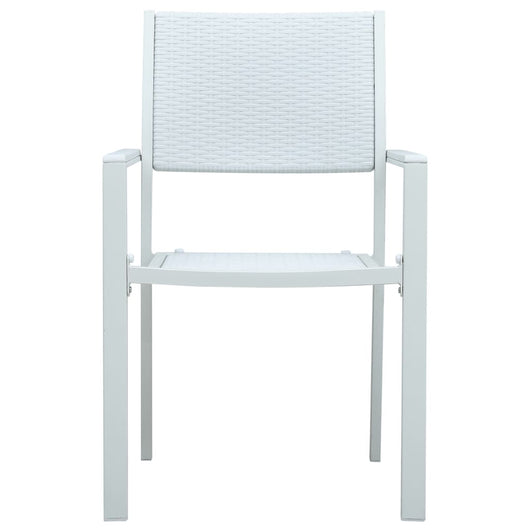 Sedie da Giardino 4 pz Bianche in Plastica Stile Rattan 47888