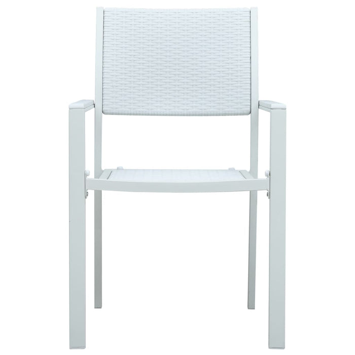 Sedie da Giardino 4 pz Bianche in Plastica Stile Rattan 47888