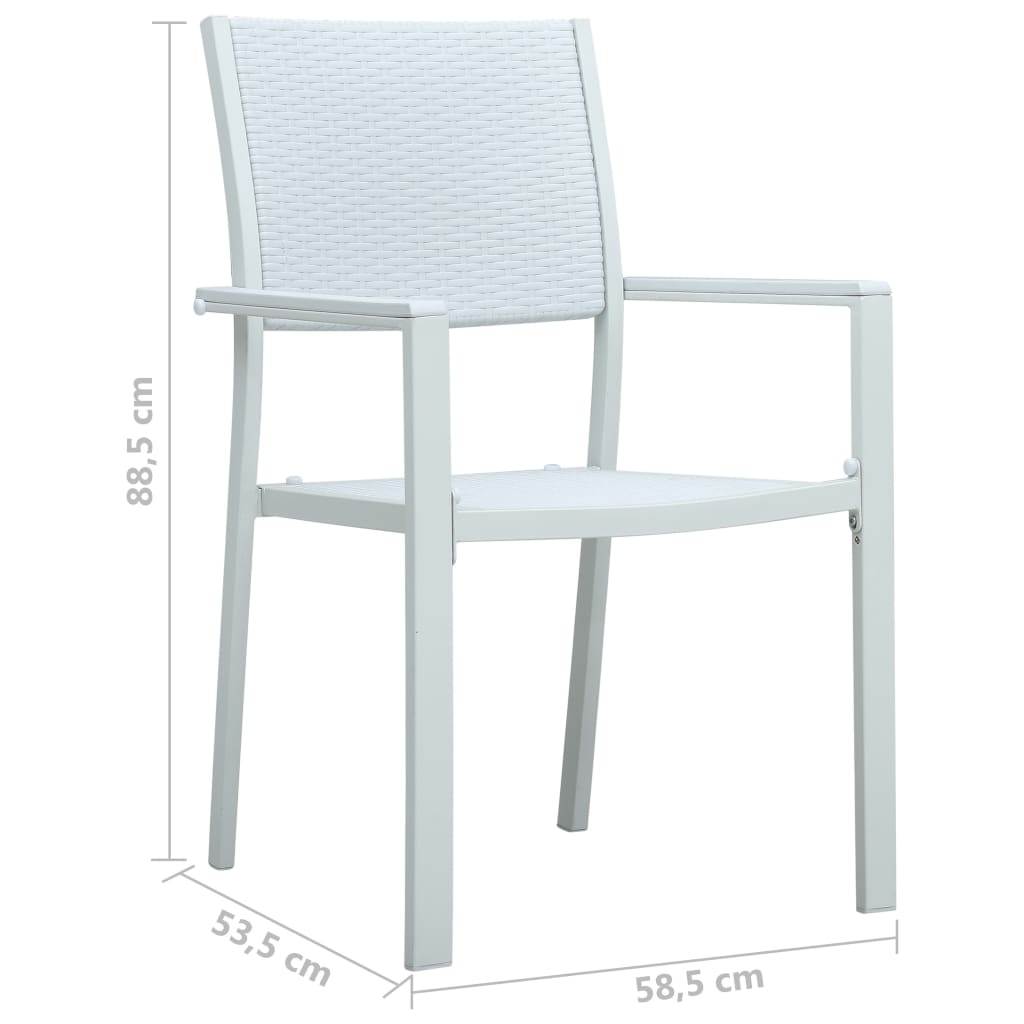 Sedie da Giardino 4 pz Bianche in Plastica Stile Rattan