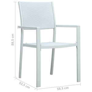 Sedie da Giardino 4 pz Bianche in Plastica Stile Rattan 47888