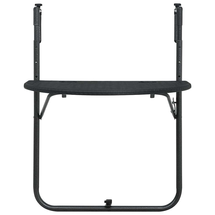 Tavolo da Balcone Pensile Nero 60x64x83,5cm Plastica Rattan 47894