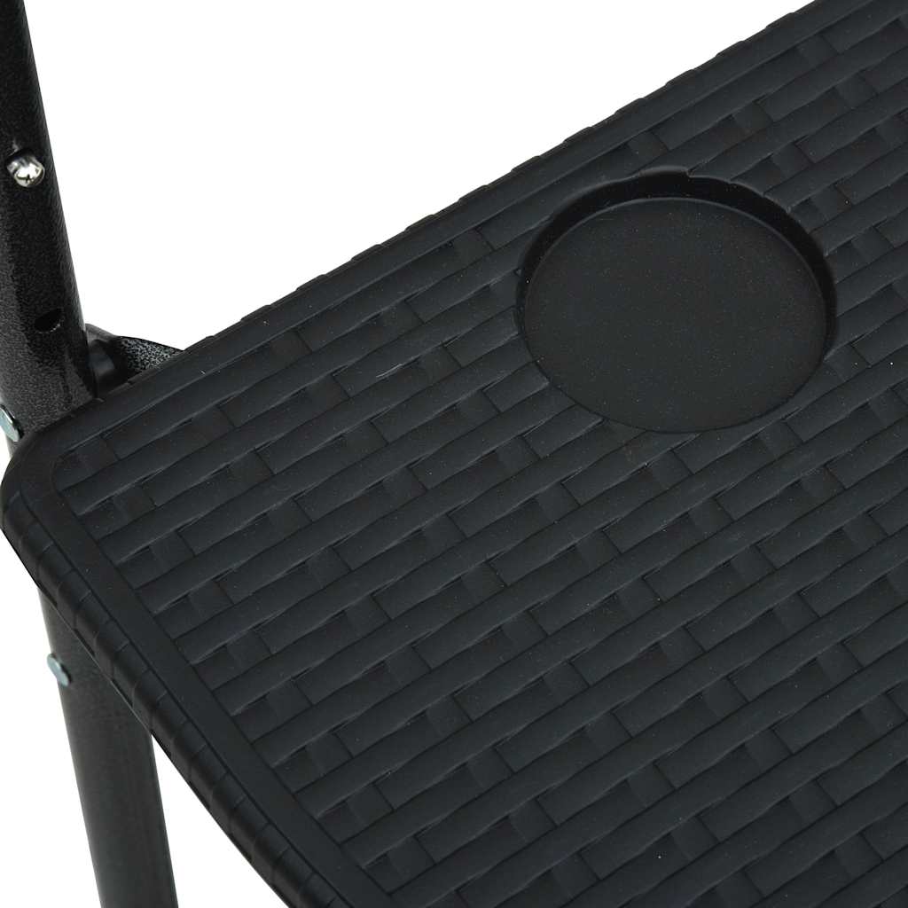 Tavolo da Balcone Pensile Nero 60x64x83,5cm Plastica Rattan cod mxl 47163