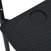 Tavolo da Balcone Pensile Nero 60x64x83,5cm Plastica Rattan cod mxl 47163