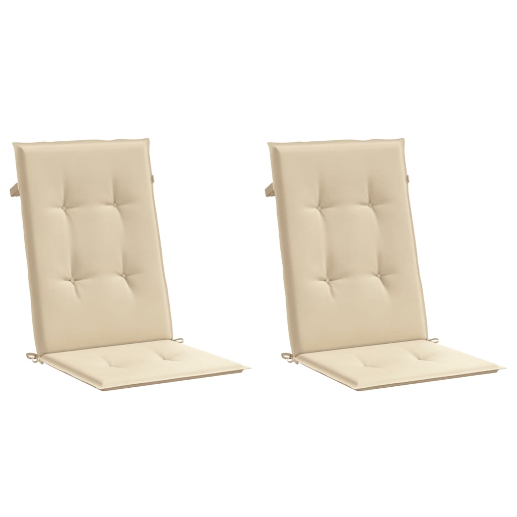 Cuscini per Sedie 2 pz Beige 120x50x3 cm in Tessuto 47542