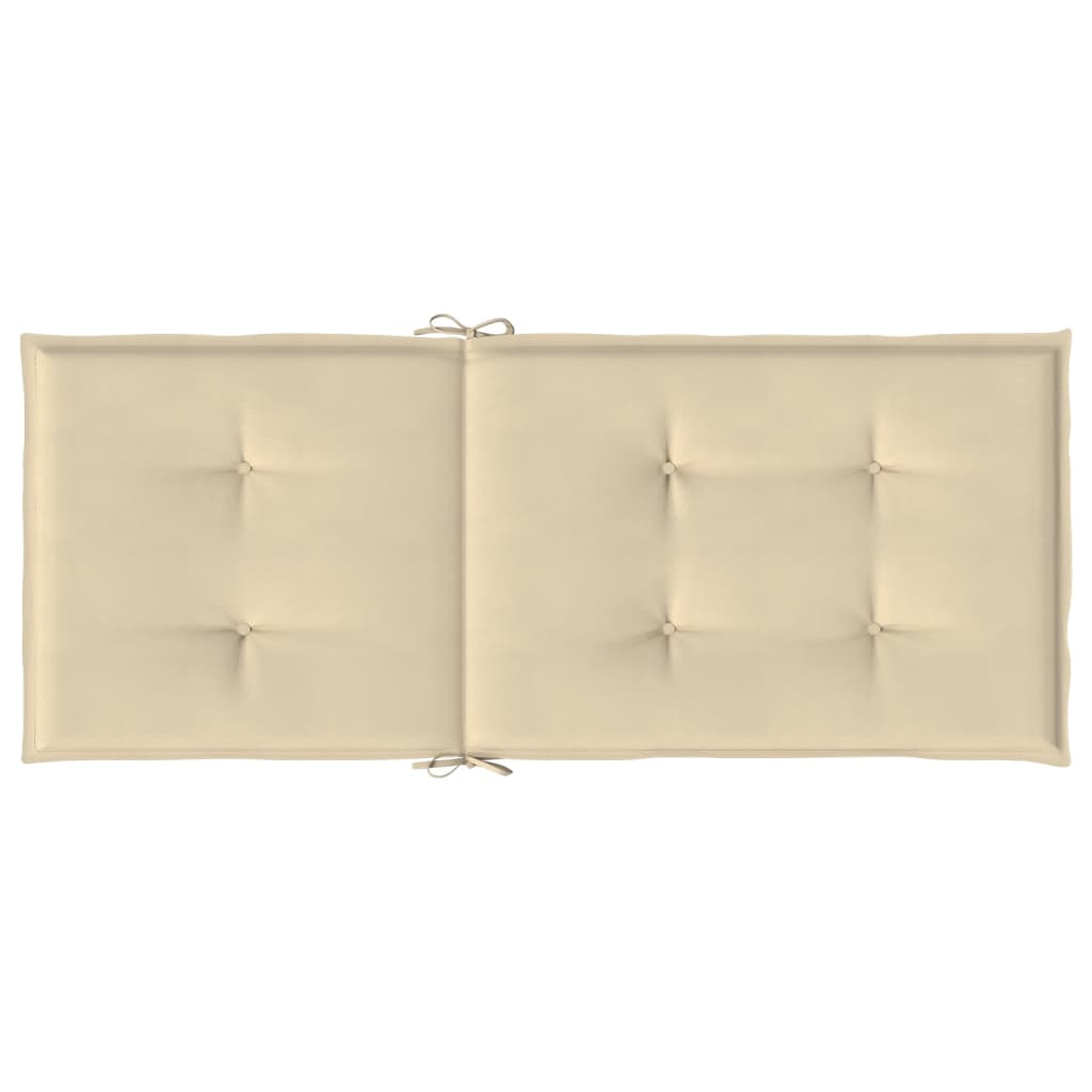 Cuscini per Sedie 2 pz Beige 120x50x3 cm in Tessuto 47542