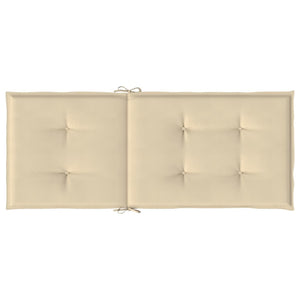 Cuscini per Sedie 2 pz Beige 120x50x3 cm in Tessuto 47542