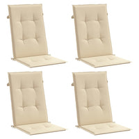 Cuscini per Sedie 4 pz Beige 120x50x3 cm in Tessuto 47543