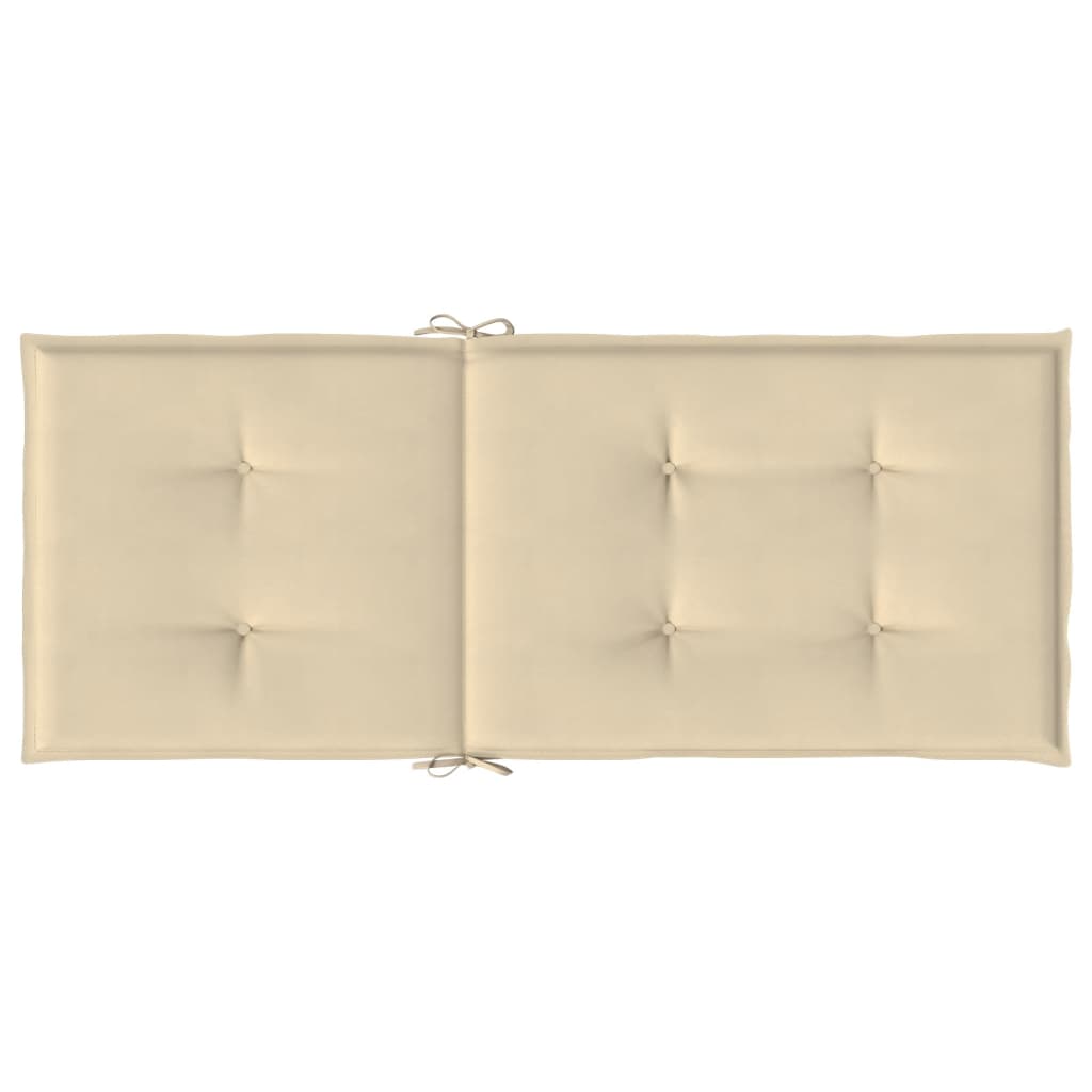Cuscini per Sedie 4 pz Beige 120x50x3 cm in Tessuto 47543