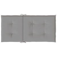 Cuscini per Sedie da Giardino 2 pz Grigi 100x50x3 cm