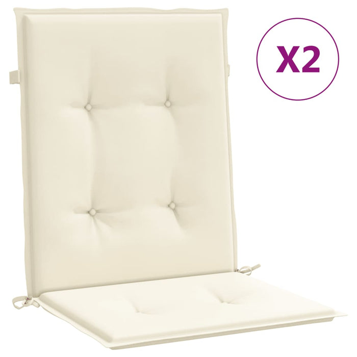 Cuscini per Sedia 2 pz Crema 100x50x3 cm in Tessuto Oxford 47552