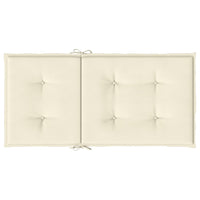 Cuscini per Sedia 2 pz Crema 100x50x3 cm in Tessuto Oxford 47552