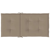 Cuscini per Sedia 2 pz Tortora 100x50x3 cm in Tessuto Oxford