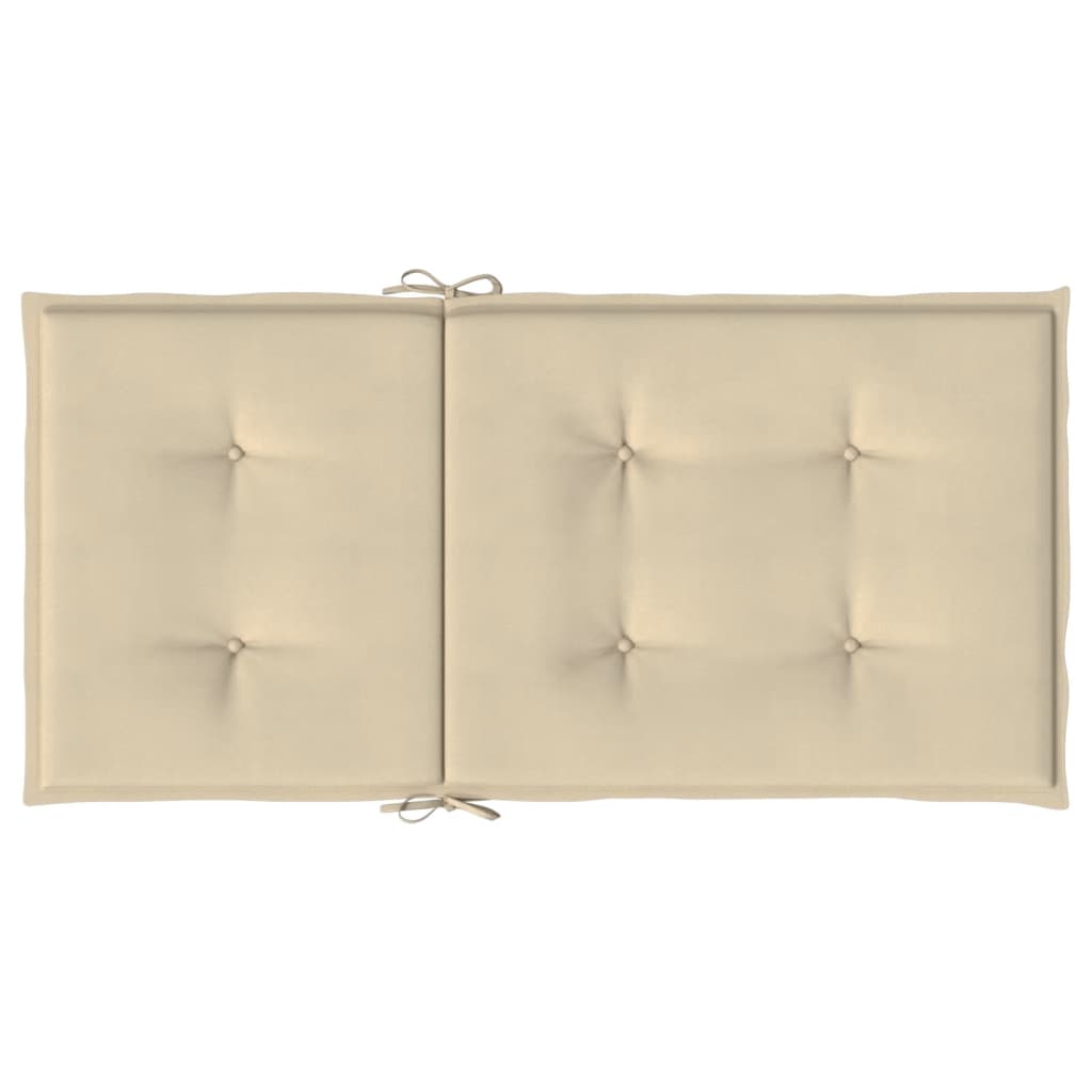 Cuscini per Sedia 2 pz Beige 100x50x3 cm in Tessuto Oxford 47564