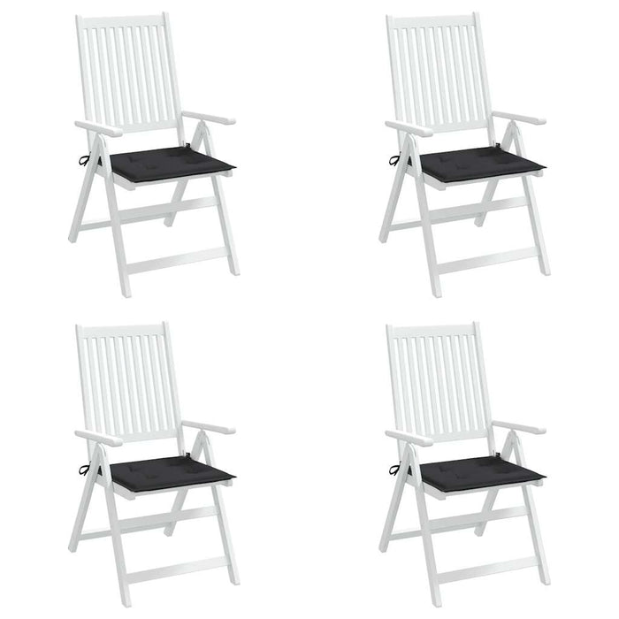 Cuscini per Sedia 4 pz Neri 40x40x3 cm in Tessuto Oxford 47594