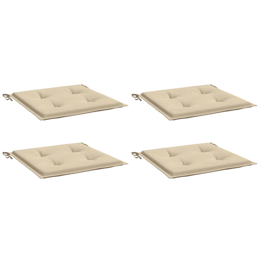 Cuscini per Sedia 4 pz Beige 40x40x3 cm in Tessuto Oxford 47596