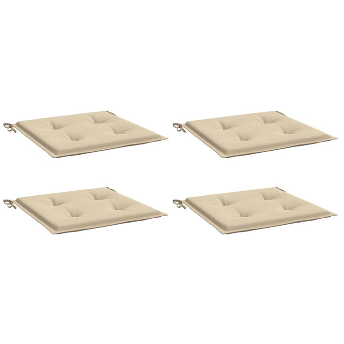 Cuscini per Sedia 4 pz Beige 40x40x3 cm in Tessuto Oxford 47596