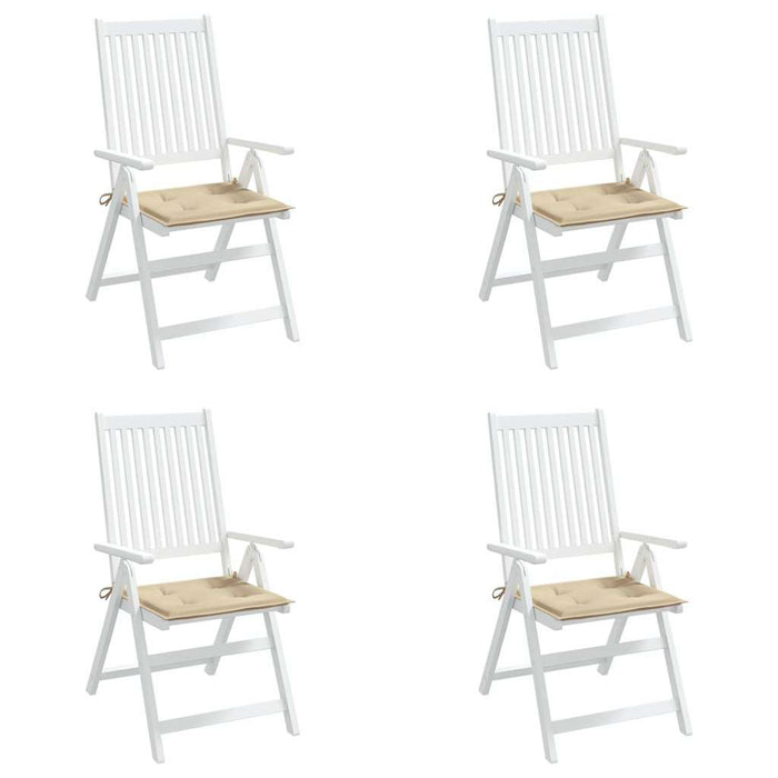 Cuscini per Sedia 4 pz Beige 40x40x3 cm in Tessuto Oxford 47596