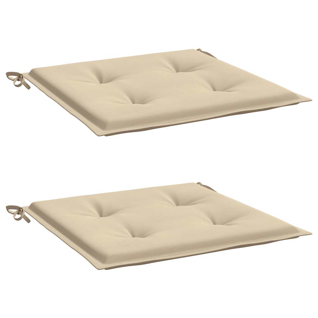 Cuscini per Sedia 2 pz Beige 50x50x3 cm in Tessuto Oxford 47605