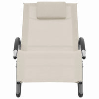 Lettino Prendisole con Cuscino Crema in Textilene 47789