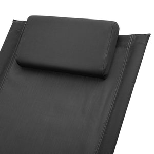 Sdraio sedia a sdraio prendisole lettino da giardino terrazza mobili da esterno per bambini acciaio nero 02_0012913