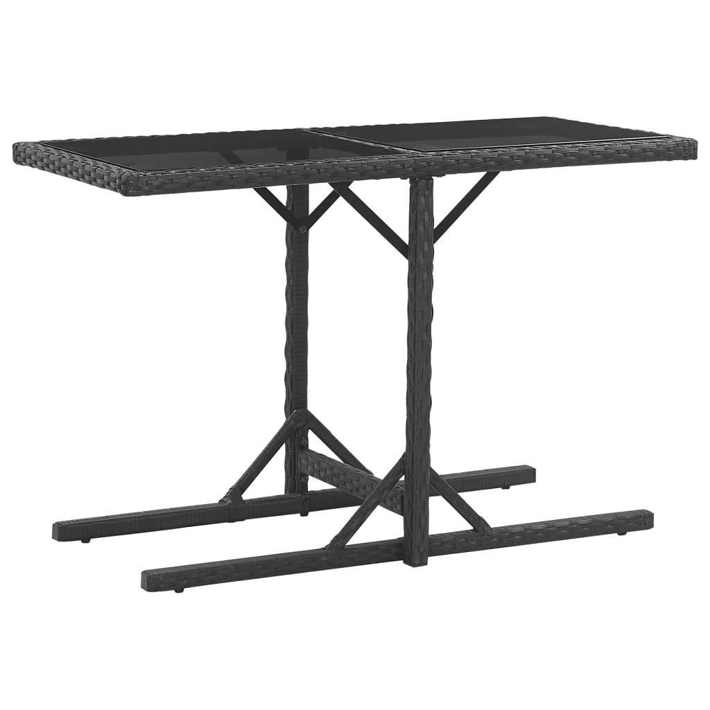 Set da Pranzo da Giardino 9 pz con Cuscini in Polyrattan Nero 46373