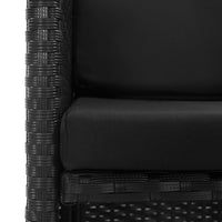 Set da Pranzo da Giardino 9 pz con Cuscini in Polyrattan Nero 46373
