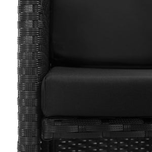 Set da Pranzo da Giardino 9 pz con Cuscini in Polyrattan Nero 46373