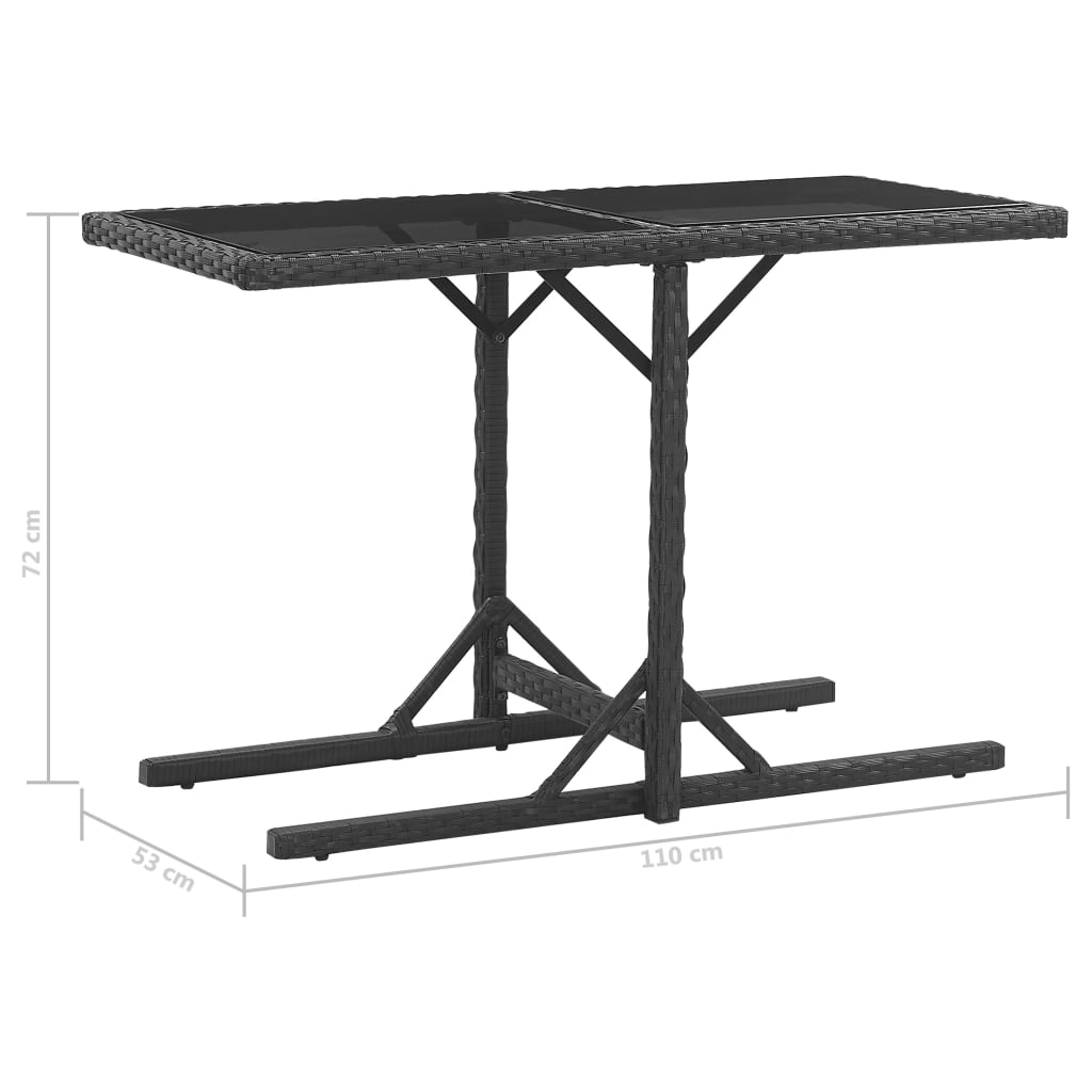 Set da Pranzo da Giardino 9 pz con Cuscini in Polyrattan Nero 46373