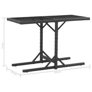 Set da Pranzo da Giardino 9 pz con Cuscini in Polyrattan Nero 46373