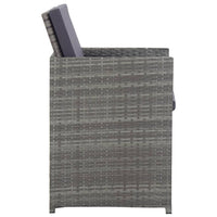 Set da Pranzo da Giardino 9 pz e Cuscini Polyrattan Antracite 46377