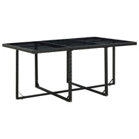 Set da Pranzo da Giardino 11 pz con Cuscini in Polyrattan Nero 46379