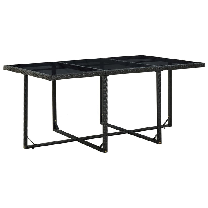 Set da Pranzo da Giardino 11 pz con Cuscini in Polyrattan Nero 46379