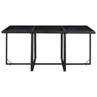 Set da Pranzo da Giardino 11 pz con Cuscini in Polyrattan Nero 46379