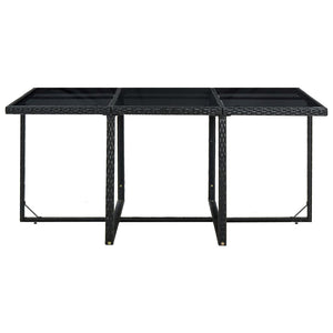 Set da Pranzo da Giardino 11 pz con Cuscini in Polyrattan Nero 46379