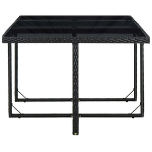 Set da Pranzo da Giardino 11 pz con Cuscini in Polyrattan Nero 46379