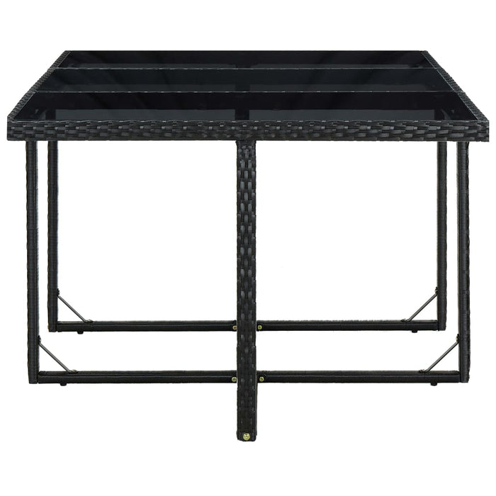 Set da Pranzo da Giardino 11 pz con Cuscini in Polyrattan Nero 46379