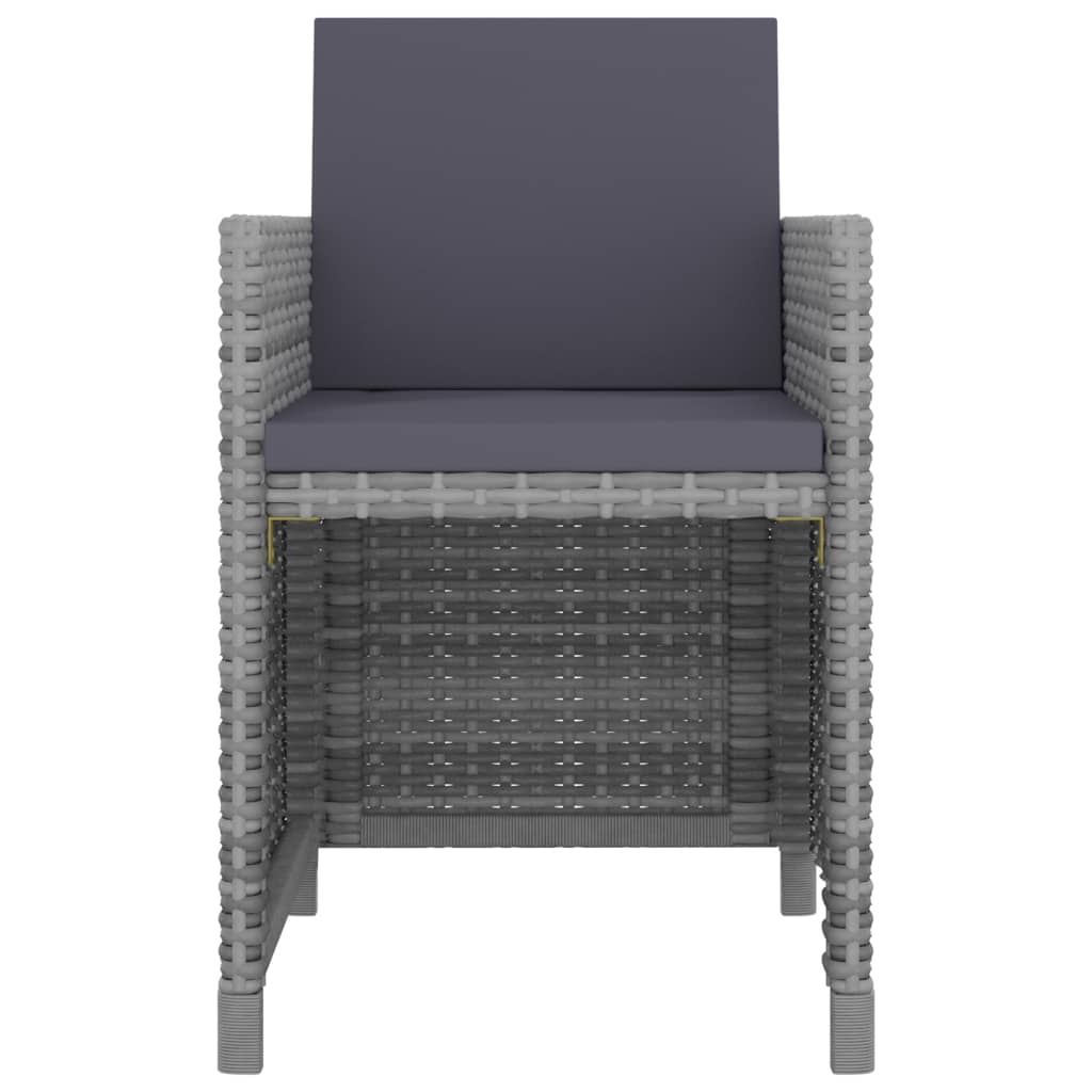 Set da Pranzo da Giardino 13 pz e Cuscini Polyrattan Antracite 46381